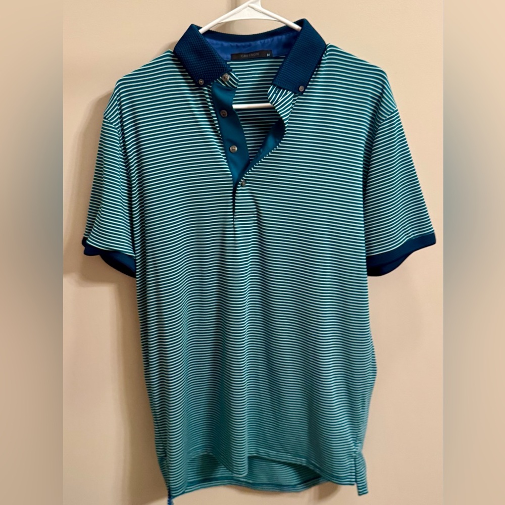 Greyson Striped Polo - Green - Medium